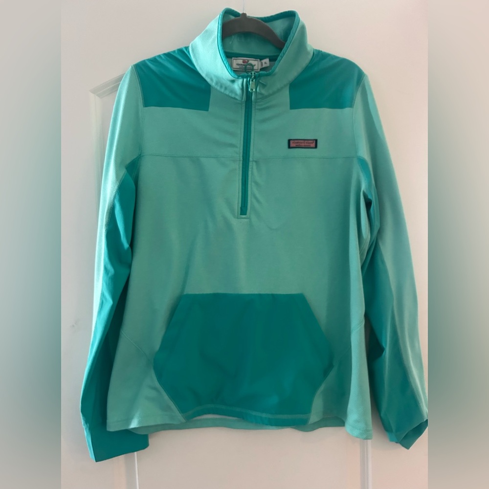 Vineyard Vines Aqua & Teal Half-Zip Utility Pullover